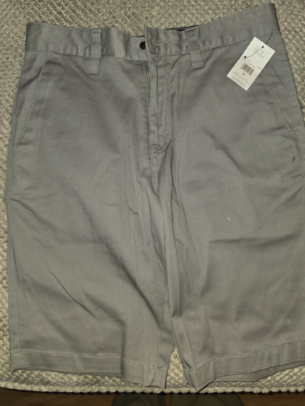 Volcom Men's Light Gray Flat Front Shorts